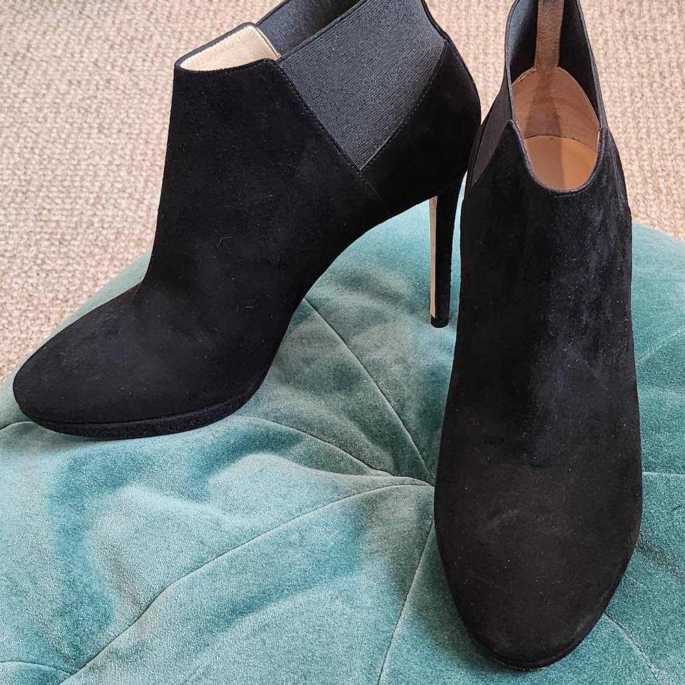 Jimmy Choo Black Suede Heeled Boots, SIZE 8